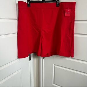 Spanx Polished On The Go Pull-On 6 inch Shorts in Red NWT Size 3X